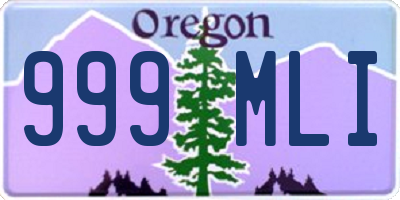 OR license plate 999MLI