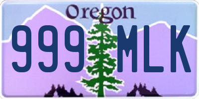 OR license plate 999MLK