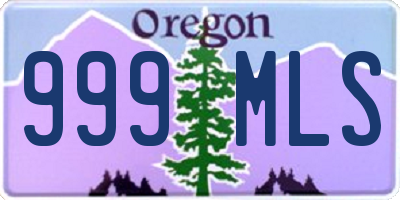 OR license plate 999MLS