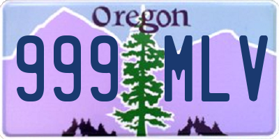 OR license plate 999MLV