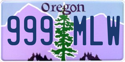 OR license plate 999MLW