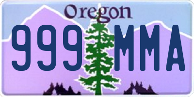 OR license plate 999MMA