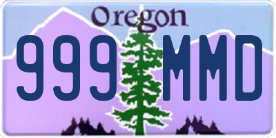 OR license plate 999MMD