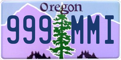 OR license plate 999MMI