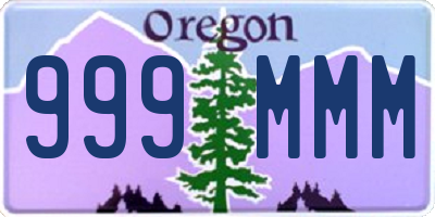 OR license plate 999MMM