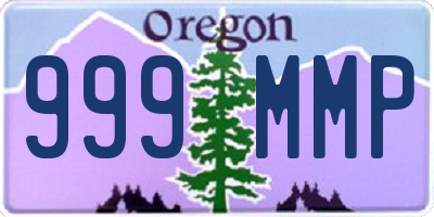 OR license plate 999MMP