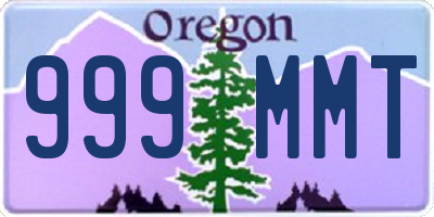 OR license plate 999MMT