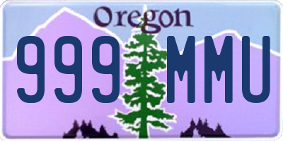 OR license plate 999MMU