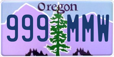 OR license plate 999MMW