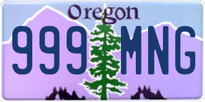 OR license plate 999MNG