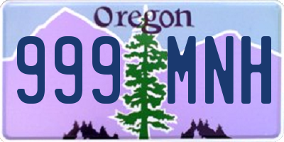 OR license plate 999MNH