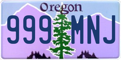 OR license plate 999MNJ