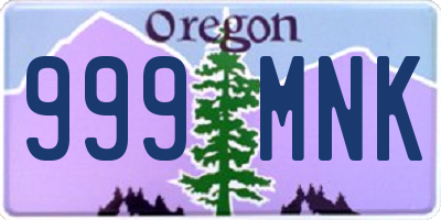 OR license plate 999MNK