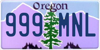 OR license plate 999MNL