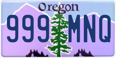 OR license plate 999MNQ