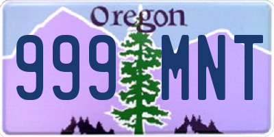 OR license plate 999MNT