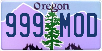 OR license plate 999MOD