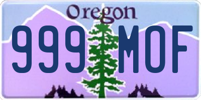 OR license plate 999MOF