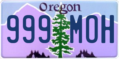 OR license plate 999MOH