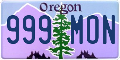 OR license plate 999MON