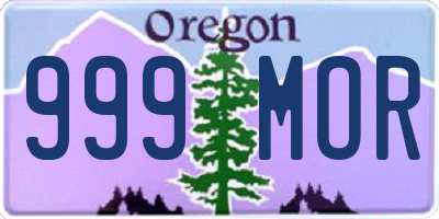 OR license plate 999MOR