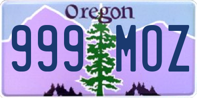 OR license plate 999MOZ