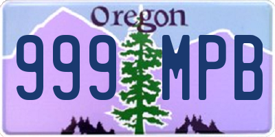 OR license plate 999MPB
