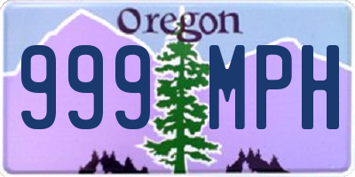 OR license plate 999MPH