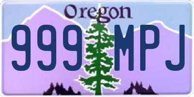 OR license plate 999MPJ