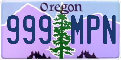 OR license plate 999MPN