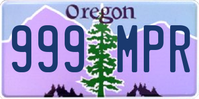 OR license plate 999MPR