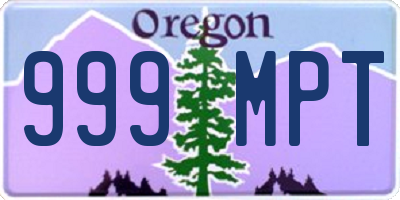 OR license plate 999MPT