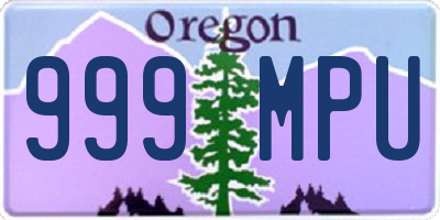 OR license plate 999MPU