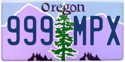 OR license plate 999MPX