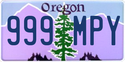 OR license plate 999MPY