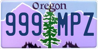 OR license plate 999MPZ