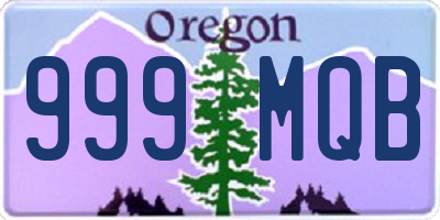 OR license plate 999MQB