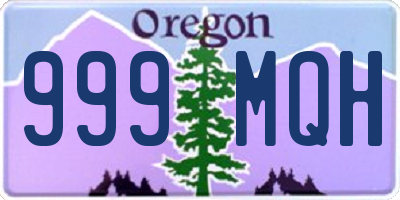 OR license plate 999MQH