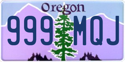 OR license plate 999MQJ