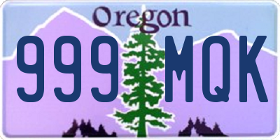 OR license plate 999MQK