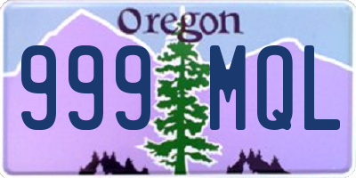 OR license plate 999MQL