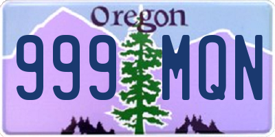 OR license plate 999MQN