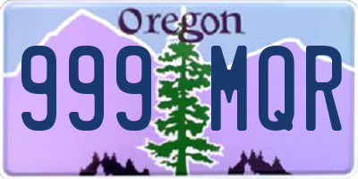 OR license plate 999MQR