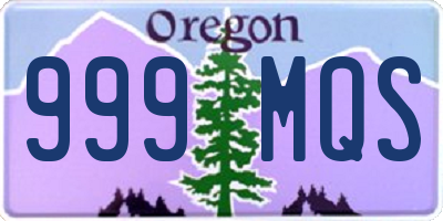 OR license plate 999MQS