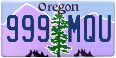 OR license plate 999MQU