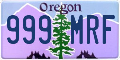 OR license plate 999MRF