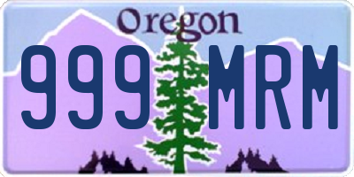 OR license plate 999MRM