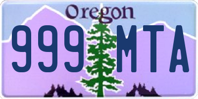 OR license plate 999MTA