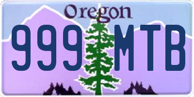 OR license plate 999MTB