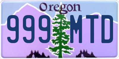 OR license plate 999MTD
